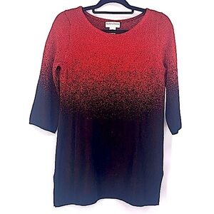 Drapers and Damons red black womens top size small glittery shiny holiday top